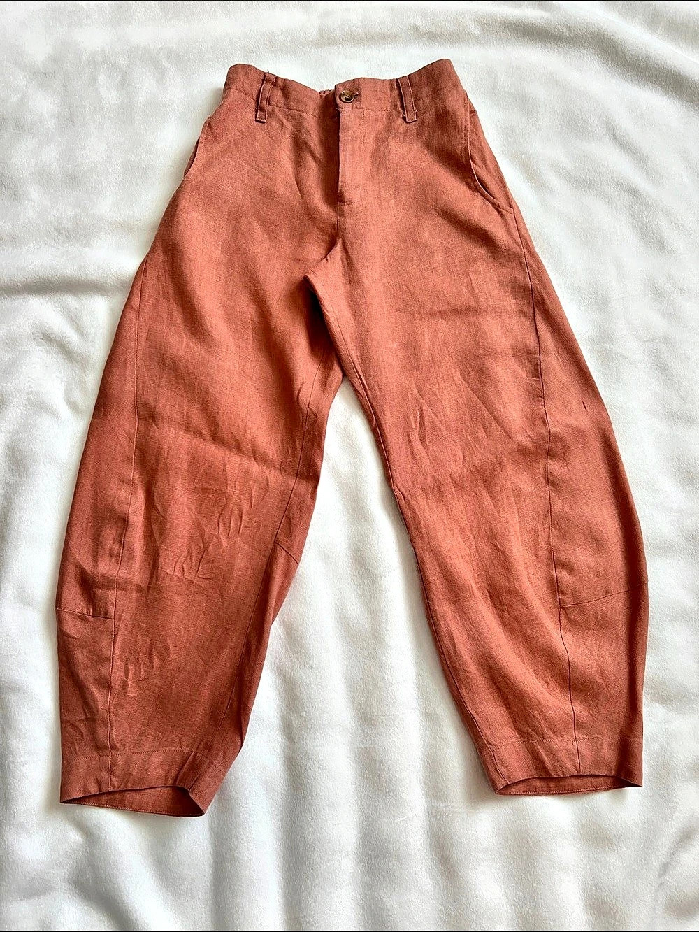 Ruti The Uptown Loose Linen Pants Linen Trousers in rust color